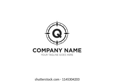 compass letter q logo, icon, symbol