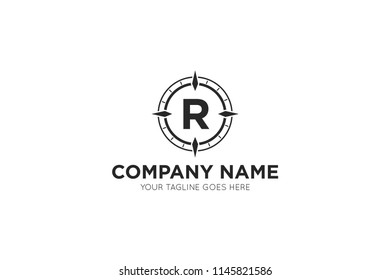 compass letter r logo, icon, symbol