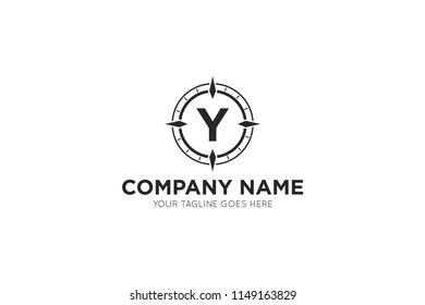 compass letter y logo, icon, symbol