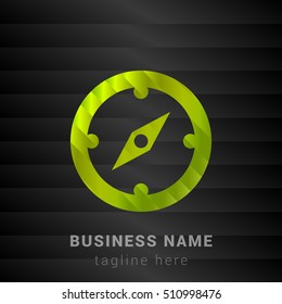 Compass Lime Green and Black silk fashion premium icon / Logo