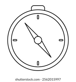 Compass line art vector illustration, compass outline line icon, compass clip art, route and navigation
