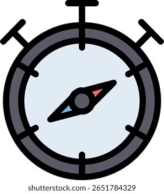 Compass Line Filled Icon Design