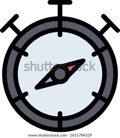 Compass Line Filled Icon Design