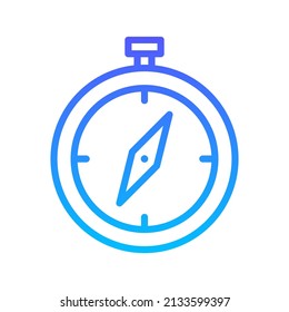 Compass Line Gradient Icon Design
