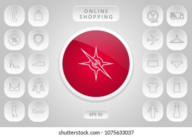 Compass line icon