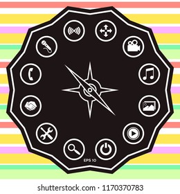 Compass line icon