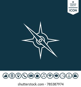 Compass line icon