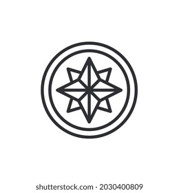 compass line icon for business website,apps, and many more