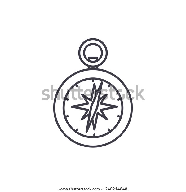 Compass line icon concept. Compass vector linear\
illustration, symbol,\
sign