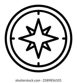 Compass Line Icon Design For Personal And Commercial Use