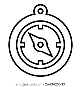 compass line icon design. compass thin black outline symbol vector illustration. editable stroke icon on transparent background.