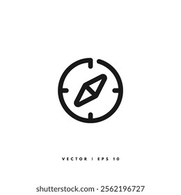 Compass Line Icon. Editable Stroke