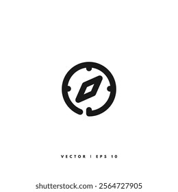 Compass Line Icon. Editable Stroke