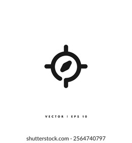 Compass Line Icon. Editable Stroke