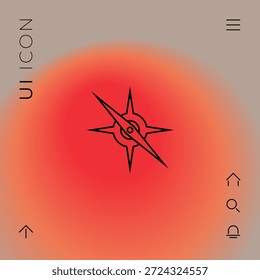 Icono de línea de brújula. Elemento para su diseño