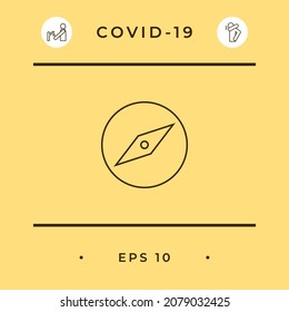 Compass line icon. Graphic element for your design