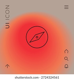 Icono de línea de brújula. Elemento gráfico para su diseño