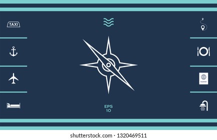 Compass line icon. Graphic elements for your design