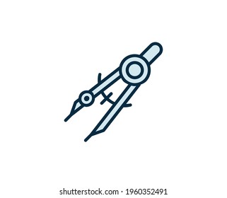 Compass line icon. High quality outline symbol for web design or mobile app. Thin line sign for design logo. Color outline pictogram on white background