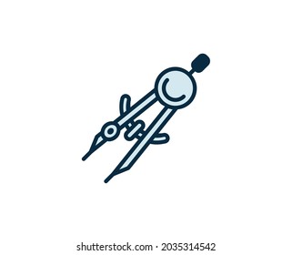 Icono de línea de brújula. Símbolo de esquema de alta calidad para diseño web o aplicación móvil. Firma de línea delgada para el logotipo de diseño. Pictograma de contorno de color sobre fondo blanco