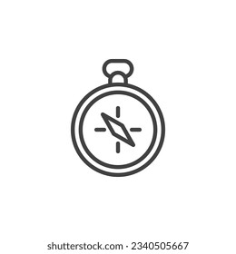 Icono de línea de brújula. signo de estilo lineal para concepto móvil y diseño web. Icono de vector de contorno de brújula. Símbolo, ilustración del logotipo. Gráficos vectoriales
