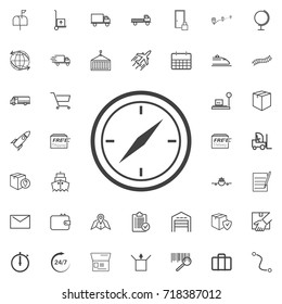 Compass line icon logistics transportation parcel shipping delivery icons set Flat isolated on the white background. Vector illustration.Trendy style for graphic design logo