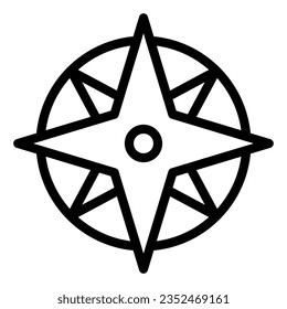 Compass line icon, Navigation concept, Wind rose sign on white background, oldstyle wind rose compass icon in outline style mobile concept web design. Vector graphics.