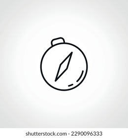 Compass line icon, Navigation symbol