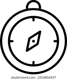 Compass line icon. Navigation technology outline vector sign. Geolocation linear style pictogram. Symbol, logo illustration. Editable stroke.