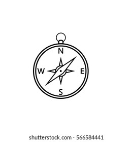 Compass line icon, navigation and travel, vector graphics, a linear pattern on a white background, eps 10.