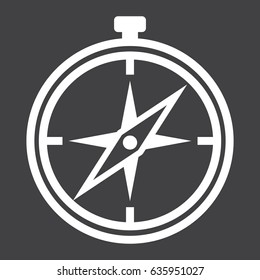 Compass line icon, navigation and travel, vector graphics, a linear pattern on a black background, eps 10.
