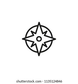 Compass line icon. North, star, wind rose, circle. Travel concept. Can be used for topics like tourism, adventure, sailing