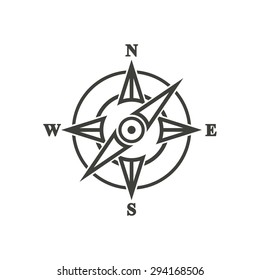 Compass  line icon  on white background. Vector illustration.