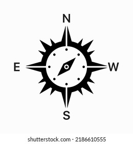 Compass line icon. Orientation on ground, hand, north, south, west, east, four corners of the world, geolocation, geography, destination. Navigation equipment concept. Vector line icon for Business.