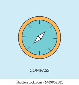 Compass line icon, outline vector sign