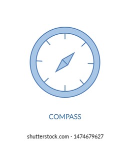 Compass line icon, outline vector sign