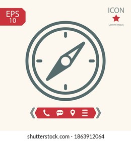 compass line icon, outline vector illustration.