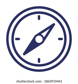 icono de la línea de brújula, ilustración del vector de contorno.