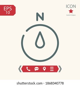 compass line icon, outline vector illustration.