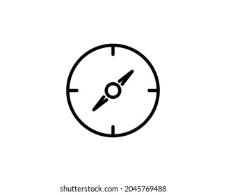 Compass Line Icon, Outline Vector Sign, Linear Style Pictogram Isolated On White. Navigation Symbol, Logo Illustration. Editable Stroke