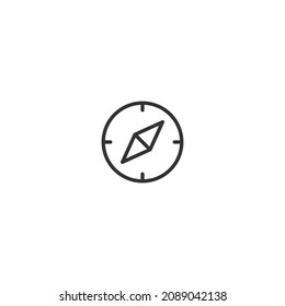 compass line icon, outline vector sign, pixel perfect icon