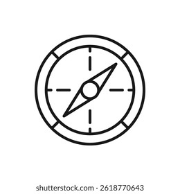 Compass line icon, outline vector sign, linear style pictogram isolated on white. Navigation symbol, logo illustration. Editable stroke. Pixel perfect vector graphics