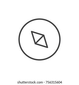 Compass line icon, outline vector sign, linear style pictogram isolated on white. Navigation arrow symbol, logo illustration. Editable stroke