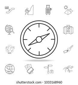 Compass line Icon. Set of Tourism and Leisure icons. Signs, outline furniture collection, simple thin line icons for websites, web design, mobile app, info graphics on white background