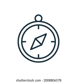 Compass Line Icon. Sign of Direction and Navigation. Simple flat symbol. Editable stroke. Vector illustration.