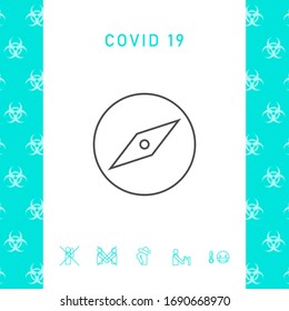 Compass line icon - simple graphic element
