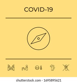 Compass line icon - simple graphic element