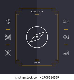 Compass line icon - simple graphic element