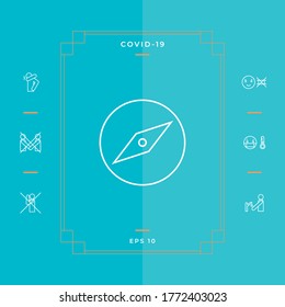Compass line icon - simple graphic element