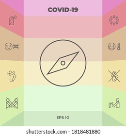 Compass line icon - simple graphic element